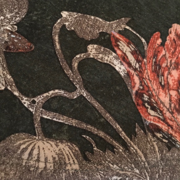 Chico’s Size 1 Green Floral Pleated Sleeve Shirt - Picture 12 of 13